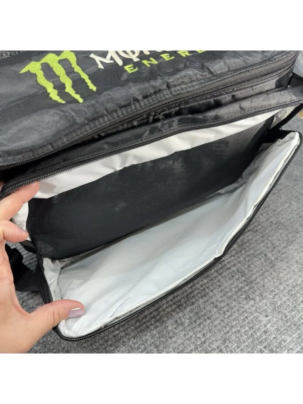 Monster Energy Insulated Soft Cooler Lunch Picnic Bag Drink Carrier Black Y2K